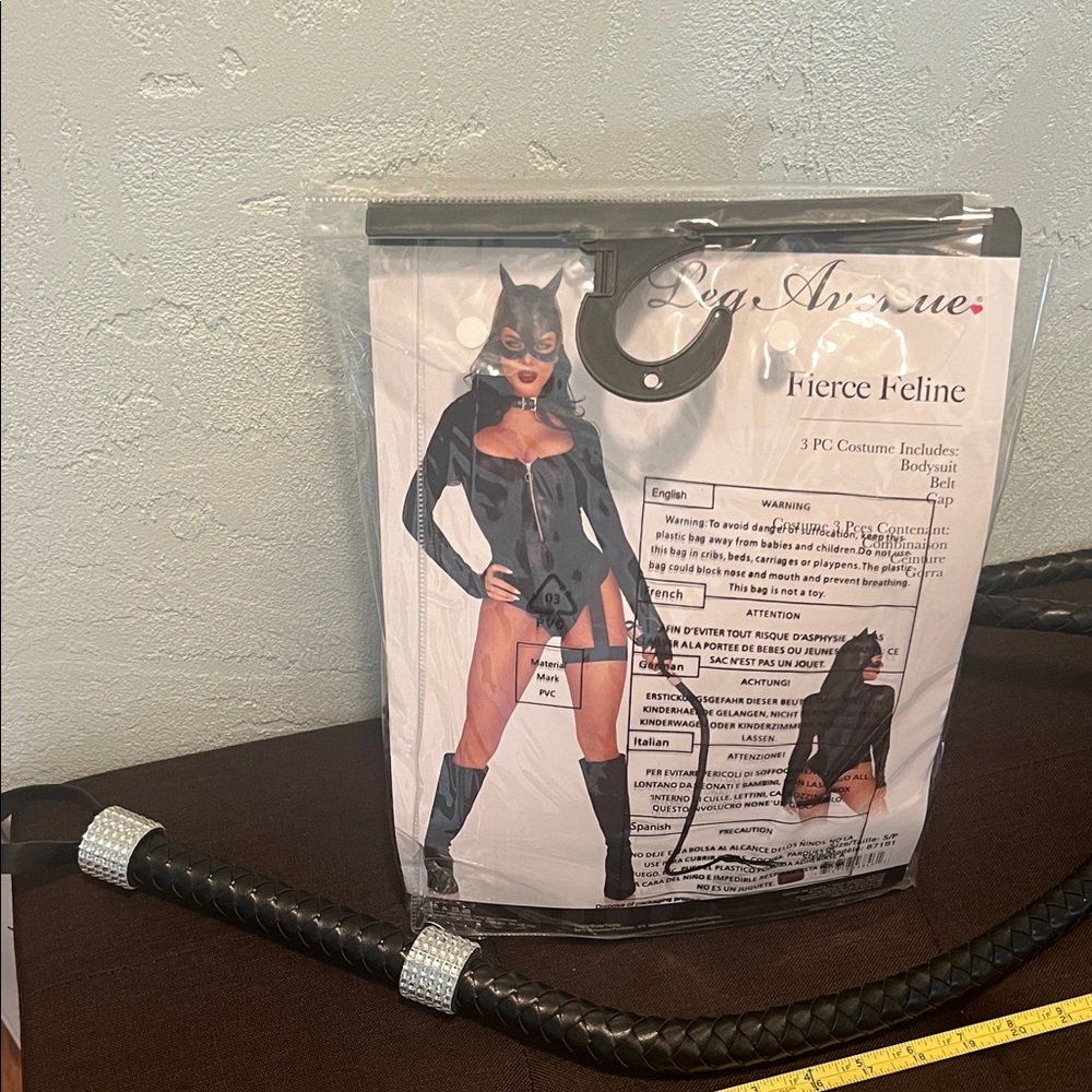 #1630*Black Cat-woman 3-Piece &!A Switch Halloween Costume Set - Picture 10 of 17